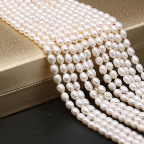 Selected 6-7mm Natural Freshwater Pearl Rice-shaped Beads Suitable for DIY Ladies Exquisite Jewelry Mobile Phone Accessories