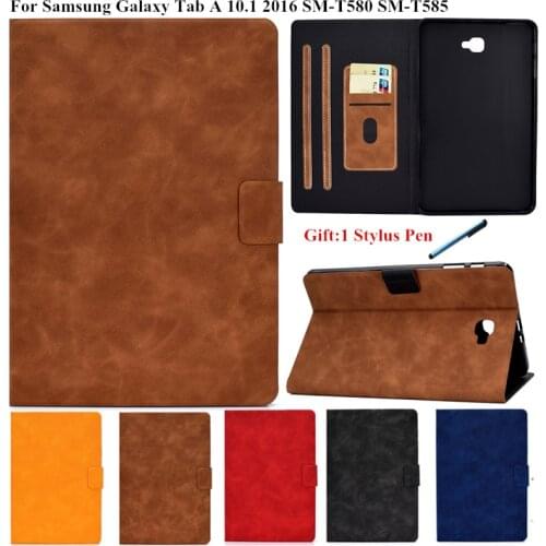 Tablet Case for Samsung Galaxy Tab A 6 A6 2016 10.1 inch PU Leather Smart Cover for Funda Galaxy Tab T580 T585 SM-T580 10 1 Case