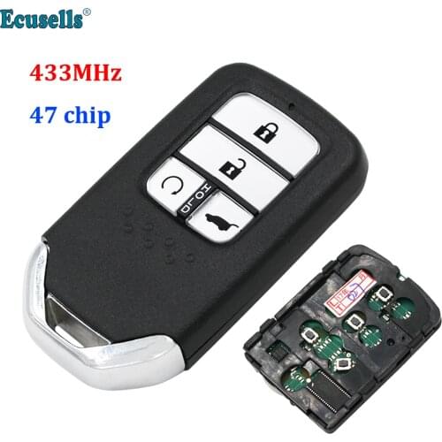 Smart Remote Key Fob 4 Button 434MHz 47 Chip for Honda URV CRV 2017 2018 HON66 Uncut Blade