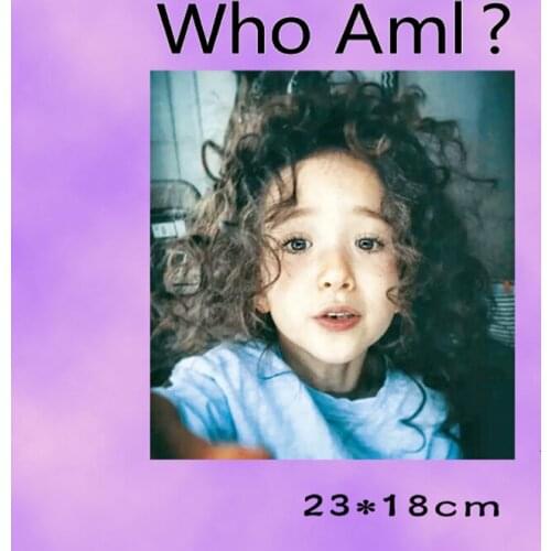 Europe Fashion Iron on Appliques Who Aml Stripe Stickers on Clothes Diy Heat transfer Printing Girl Letter Ironing Patches