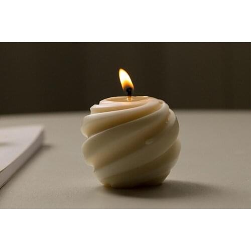 Spiral Ball Candle Mold Eco-Friendly Silicone Candle Mold DIY Spiral Ball Shape Wax Soap Making Mold Easy Use Gifts For Children
