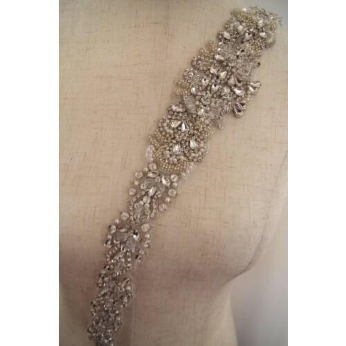 Hot fixed crystal applique craft bridal sash bridal belt rhinestone applique bridal belt applique sash applique RAzp096