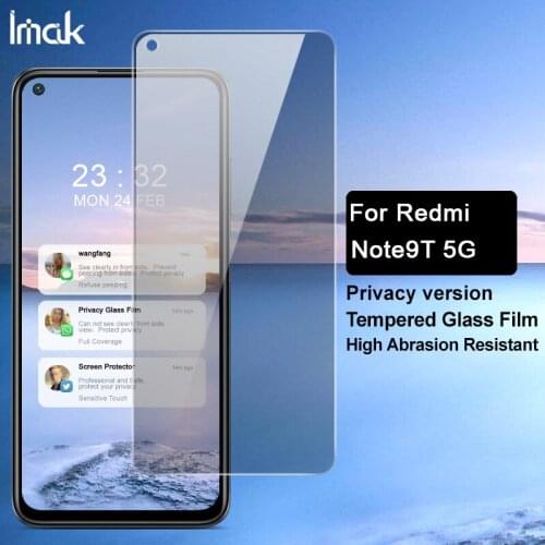 IMAK Privacy Protecty Tempered Glass for Redmi Note 9 5G Full Coverage Screen Protector Glass for Redmi Note 9T 5G