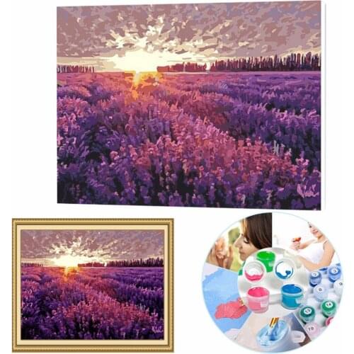 JX-LCLYL 40*50cm Dream Provence DIY Paint By Number Kits On Canvas Digital Oil Painting