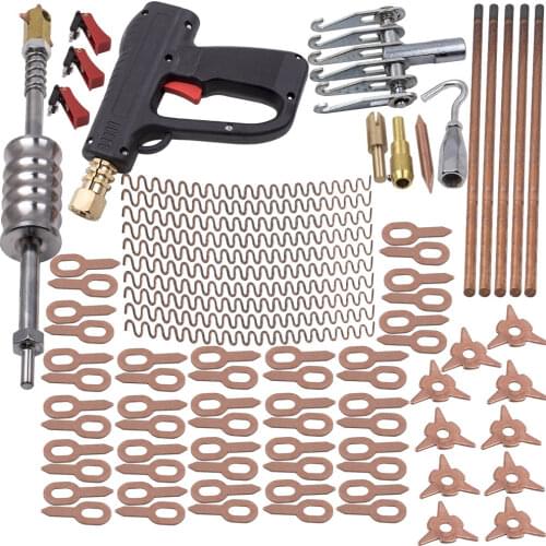 86Pcs Dent Puller Kit Car Body Dent Spot Welder Stud Repair Device Weld Welding