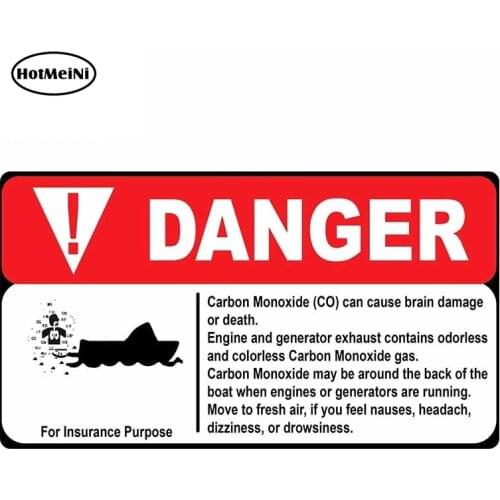HotMeiNi 13cm x 7.4cm For Danger Sign Personality Creative Car Stickers Sunscreen Decal Waterproof Occlusion Scratch Decor