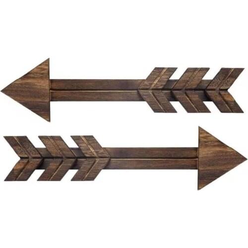 2pcs Wall Hanging Decor Retro Sign Wooden Arrow Creative Arrow Wall Decoration Hanging Ornament for Bar Restaurant Cafe
