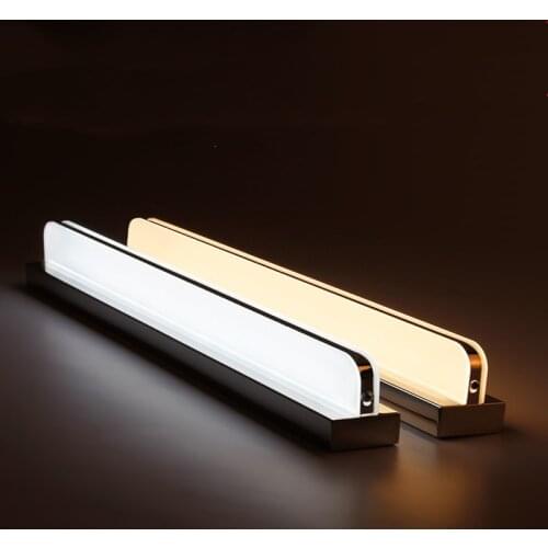 Modern Stainless Steel Bathroom Wall Lamp Waterproof Round Angle Style Makeup Mirror Front Lamp Wardrobe Light Fixtures Bedroom