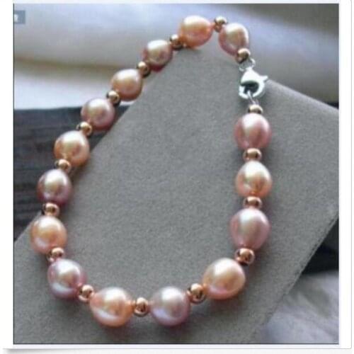 CHARMING 10-11MM SOUTH SEA MULTICOLOR PEARL BRACELET 7.5-8"