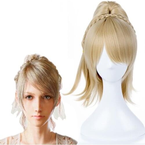 Final Fantasy XV Cosplay Wigs Lunafreya Nox Fleuret Cosplay Wigs Heat Resistant Synthetic Anime Cosplay Wig Halloween Carnival