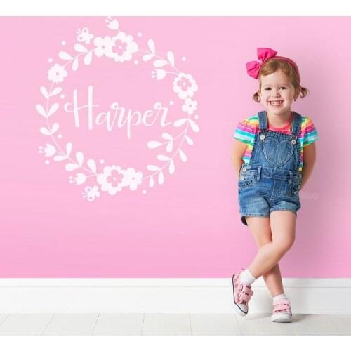 Personalized Name Nursery Wall Stickers For Princess Room Removable Wall Decals Home Decor Girls Room Creative Wallpaper Z271