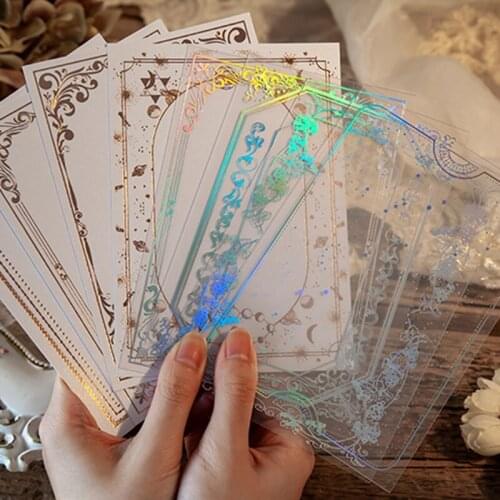 10pcs INS Laser Transparent Stickers Decorative collage notebooks journaling Album Scrapbooking korean stationery Sticker
