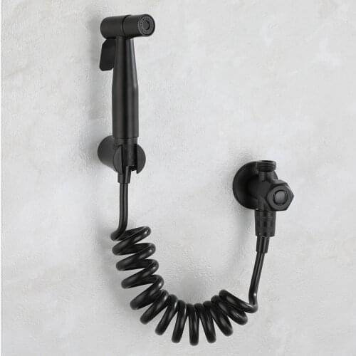 Handheld Bidet Spray Shower Set Toilet Sprayer Douche kit Bidet Faucet 304 Stainless Steel Black G1/2