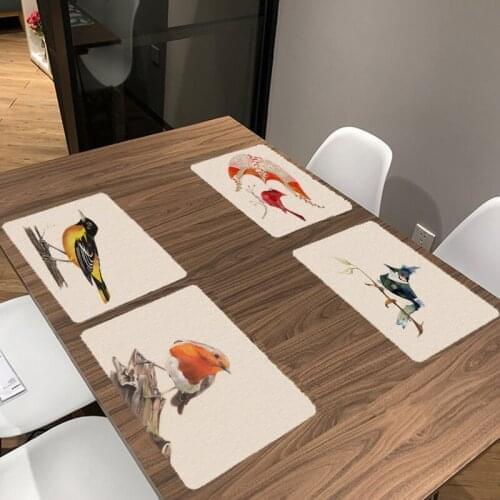 Beautiful Birds Table Napkins Different Styles Images Dinner Table Napkins Tea Coffee Towel Restaurant Plates Decoration 42*32cm