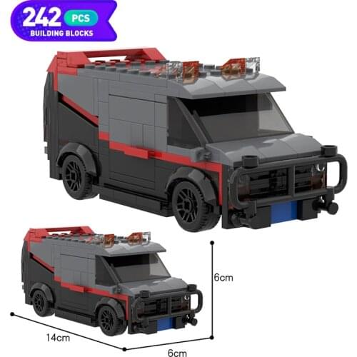Modular A-Team GMC Vandura Van Classic Car Model Building Blocks Technical Car SWAT Team Truck City DIY Toys Gift for Childer