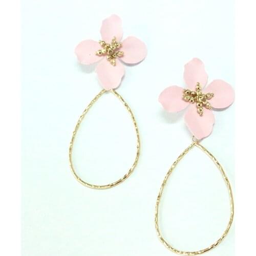 CHENFAN paint red flower earrings drop alloy womens earrings 2020 Europe explosions jewelry earrings for women Rubber paint gift