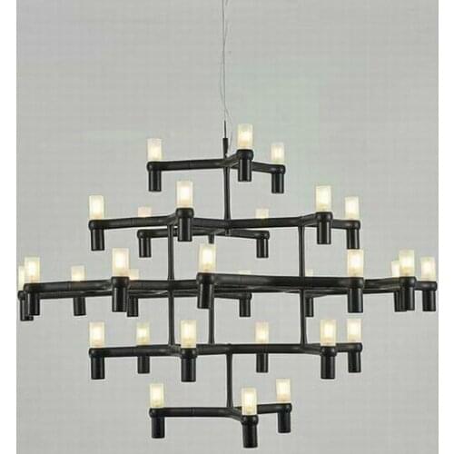 Modern 30 Light 5 layers Led G9 Chandelier Plate Gold Chrome Paint Black White Metal Chandelier Lighting Villa Foyer Led Lamp