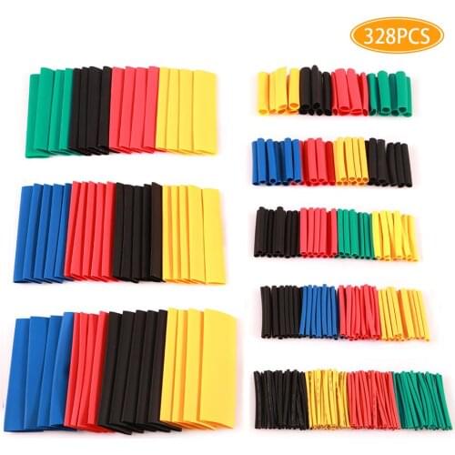 Heat Shrink wrapped Shrinking 328Pcs Insulation Sleeving Thermal Casing Car Electrical Cable shrink tube Tube kit Wrap trousse