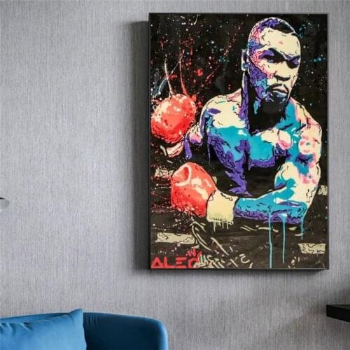 Street Graffiti art Boxing champion tyson Poster Wall Art Pictures for Living Room Home Decor