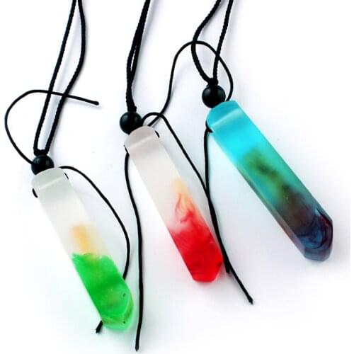 Vintage Men'Woman s Fashionable Wood Resin Necklace Pendant, Woven Rope Chain, Hot - Selling Jewelry Gifts