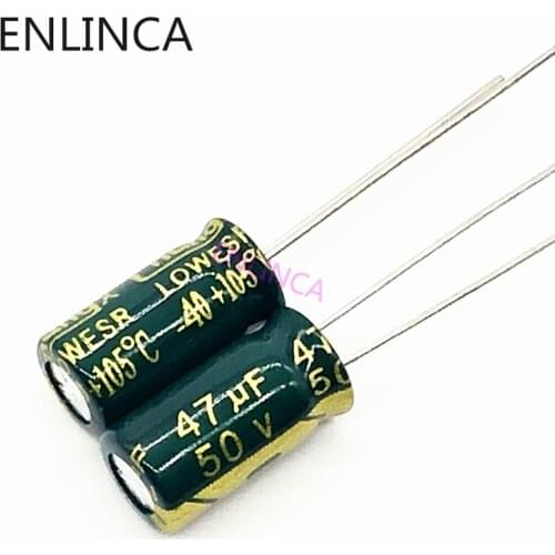 20pcs/lot P72 high frequency low impedance 50v 47UF aluminum electrolytic capacitor size 6*12 47UF 20