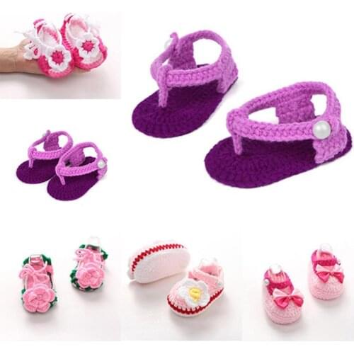 1 Pair Fashion Cute Girls Boys Infant Toddler Knitted Crochet Cotton Toddler shoes Lovely Baby Shoes Gifts