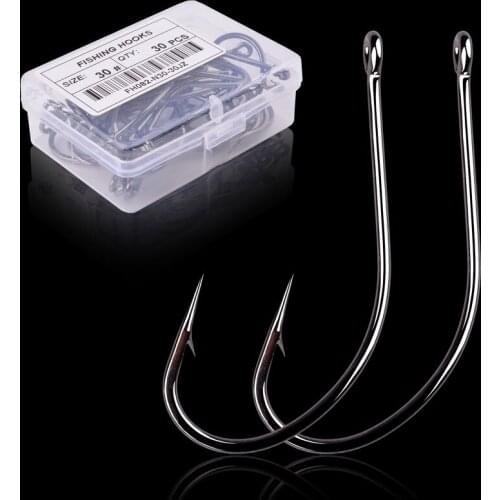 100Pcs/box High Quality Stainless steel Carp Fishing Bait Sharpened Fish Hooks 10 Sizes can choose