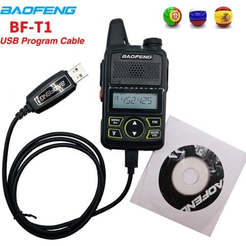 BAOFENG BF-T1 Original Accessories USB Programming Cable BFT1 Write frequency line for bf t1 mini radio walkie talkie with CD