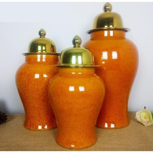 Jingdezhen Ceramic Handmade Vase temple Jar Glaze Living Room Soft Decoration Storage pot Decoration porcelain jar