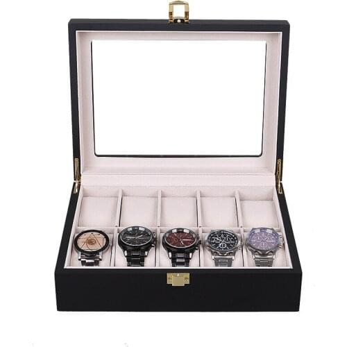 10 Grids Wooden Box 6 Slots Wrist Watch Display Box Storage Watches Holder Organizer Watch Case Jewelry Displays Watch Boxes