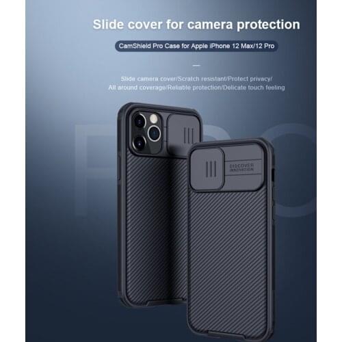 For iPhone 12 Pro max Case NILLKIN Slide Cover Camera Protection Case For iPhone 12 mini 12 Pro PC Anti-skid Camshield Pro