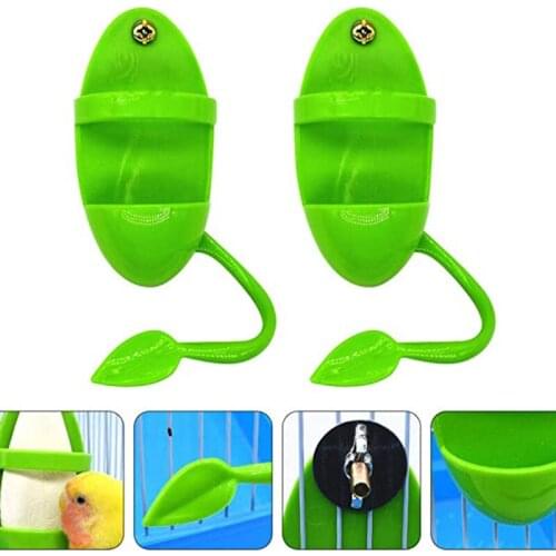 Home Parrot Feeder With Standing Rack Fruit Vegetable Holder Plastic Hanging Food Container Cage Accessories Pet Bird Supplies