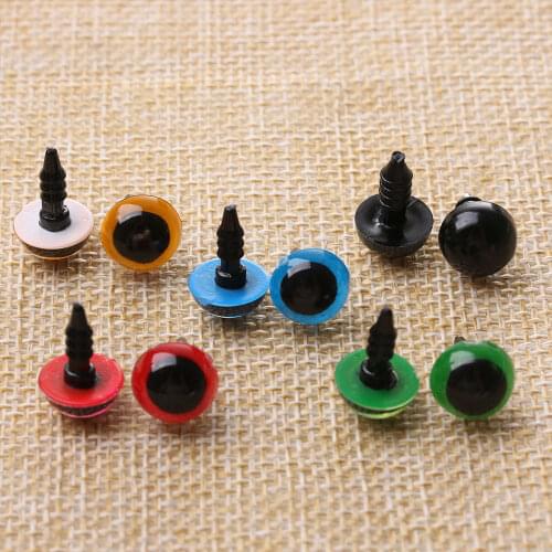 20Pcs 8/10/12/14mm Plastic Safety Eyes 9 Colors Crafts Bear Animal DIY Dolls Puppet Accessories Stuffed Toys Parts With Washer