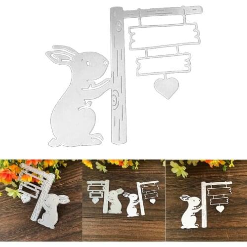Easter Bunny Indicator Metal Cutting Dies Stencil Scrapbooking DIY Album Stamp 62KD