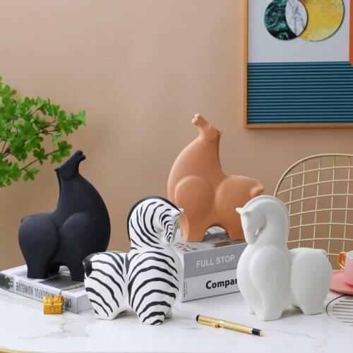 Ceramic Painted Zebra Desktop Decoration Living Room Coffee Table Desktop Decoration Office Artwork Decoration Exquisite Gift