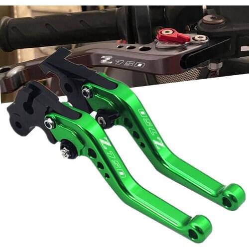 Short CNC Adjustable Brake Clutch Levers For Kawasaki Z750 z750 With LOGO 2007 2008 2009 2010 2011 2012 Motorcycle Accessories