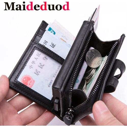 2019 New Leather Men Aluminum Wallet Back Pocket ID Card holder RFID Blocking Mini Magic Wallet Automatic Credit Card Coin Purse