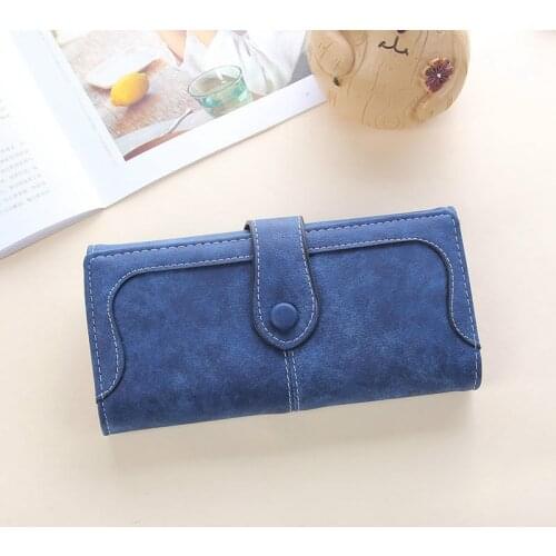 Many Departments Faux Suede Long Wallet Women Matte Leather Lady Purse High Quality Female Wallets Card Holder Clutch Carteras