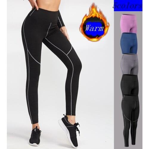 New Winter Warm Women Compression Running Leggings High Waist Sports Pants Quick-drying Gym Fitness Tights Stretch Yoga Trousers