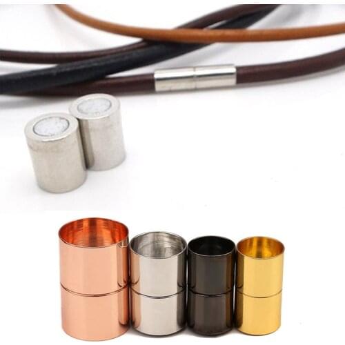 5pcs/lot 3 4 5 6 8 10 12mm Strong Magnetic Clasps Connector Fit Leather Cord End Cap DIY Bracelets Connectors Making