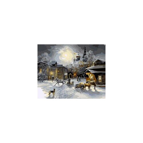 MaHuaf-W137 Christmas Horses DIY oil painting by numbers on canvas hand painted wall art picture for living room
