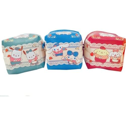 Pochacco Dog Small Cube Coin Purse Wallet Women Kawaii Coin Holder Pouch Cute Mini Leather Wallet Organizer Storage Money Bag