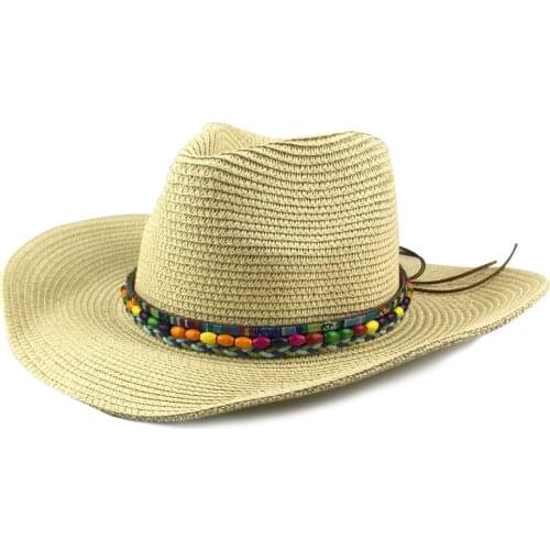 Men`s hat Straw fedoras cowboy hats for women and men beach hat summer outdoor cap cowboy cap sertissage shell hats Crimping hat