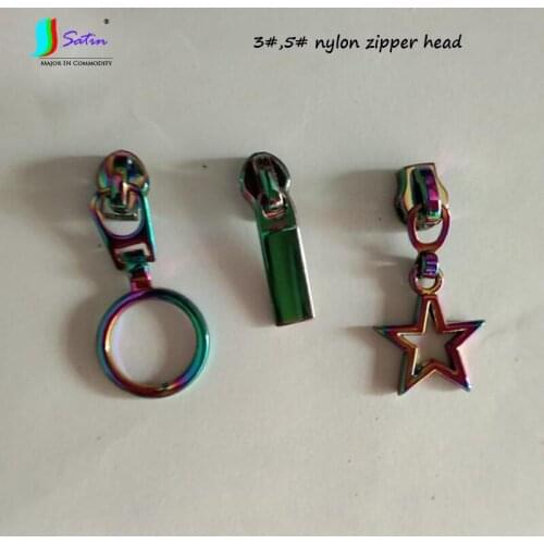 Cheap Price Rainbow Gradient Color 5# 3# Hollow Star Water Drop Nylon Zipper Head Slider Puller A0594L