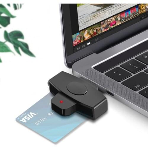 New USB Card Reader Smart CAC Card Reader Type-C Bank Tax Declaration SIM Card/IC Card/ID Card Military Card Reader For Computer
