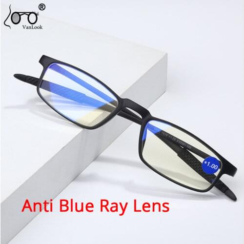 Blue Light Reading Glasses For Men Farsighted Spectacle TR90 Mini Presbyopic Glasses Women Anti Reflective Eyeglasses 1.5 2 2.5