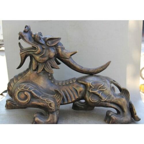Wholesale factory 22" Chinese Bronze Feng Shui Spirit Fly Unicorn Beast Pi Xiu sculpture Statue 25% off