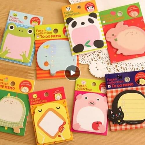 Creative Cute Cat Rabbit Memo Pads Sticky Paper Kawai Post Notes Kids Gift Korean Stationery Office School Supplies Party Labels