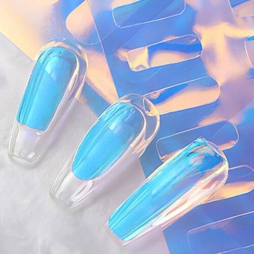 Aurora Nails Foil Film Sticker Laser Sparkling Cellophane Paper Nail Glass Foils Design Ice Cube Manicure Nail Art Decorations