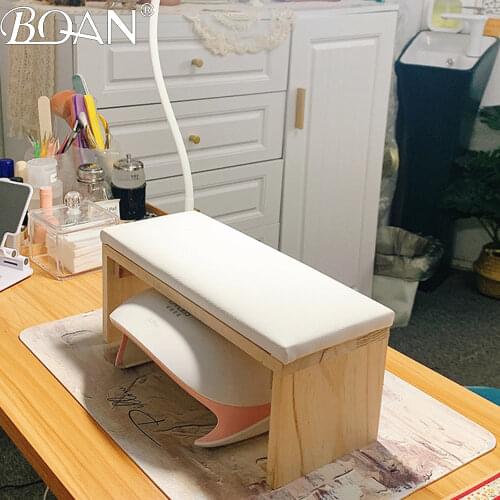 BQAN Wood Manicure Table Nail Art Hand Pillow PU Leather Manicure Arm Rest Cushion Nail Art Salon Home Manicure Nail Art Hand
